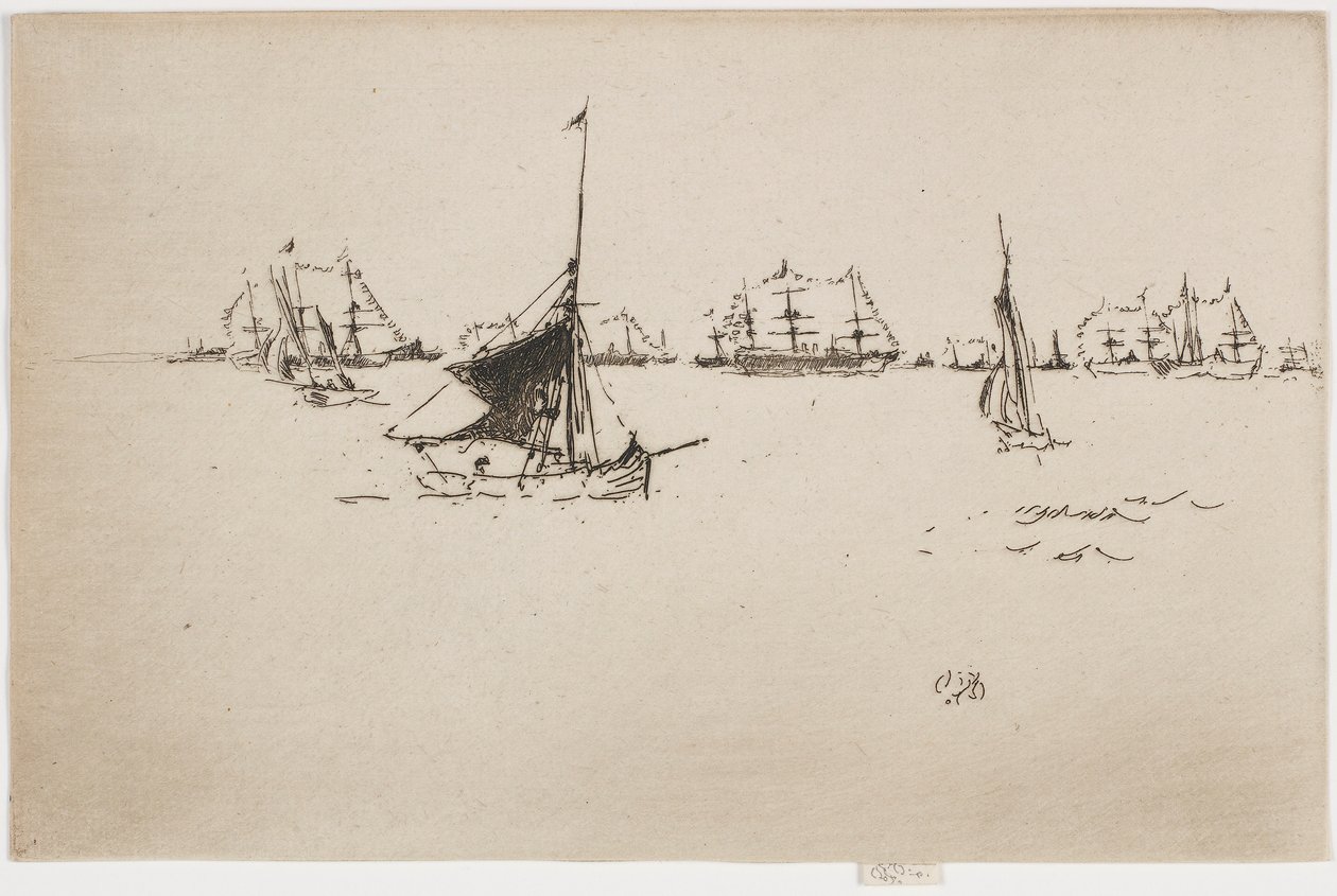 Hennes Majestäts flotta: Afton, 1887. av James Abbott McNeill Whistler