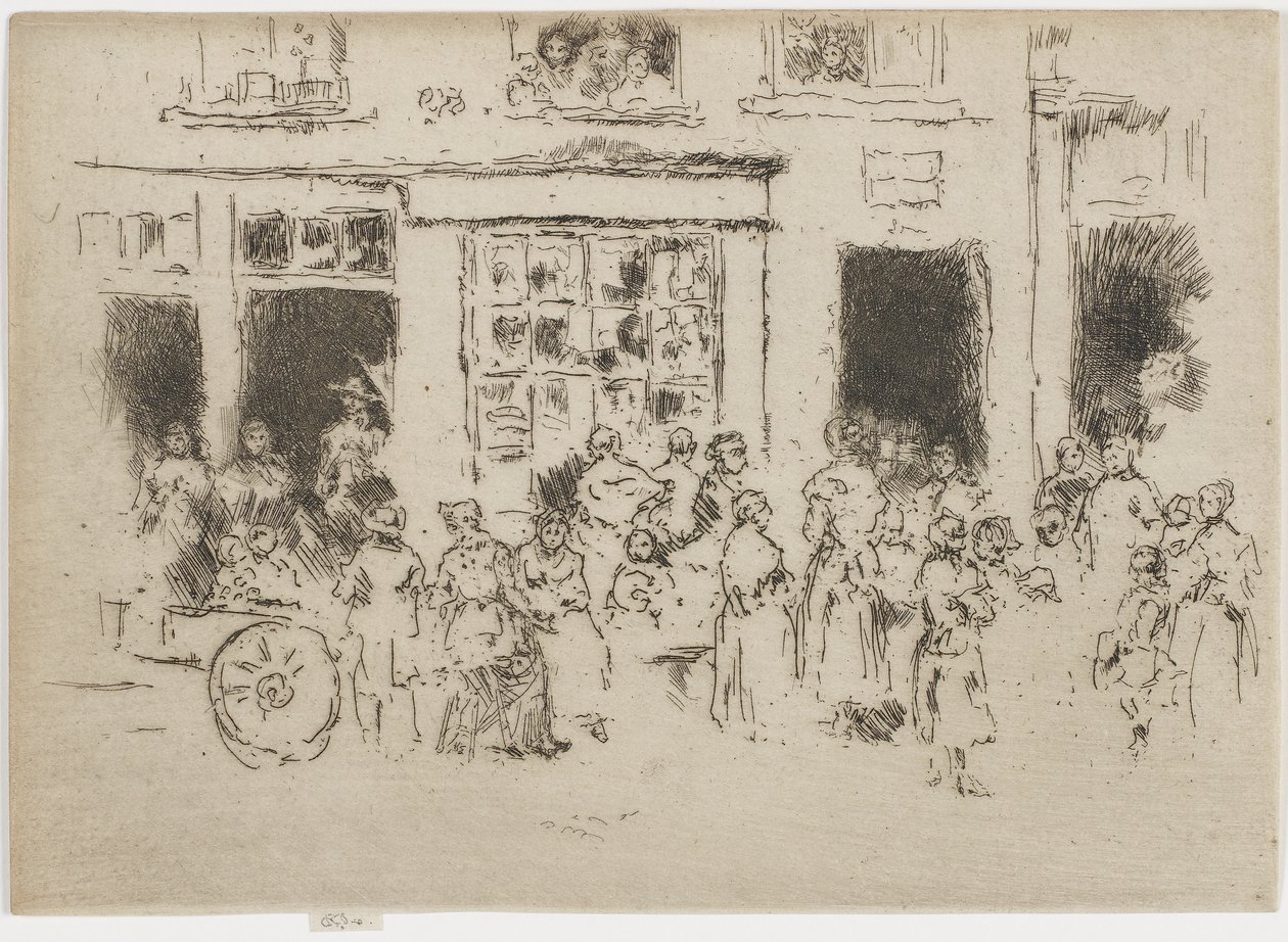 High Street, Bryssel, 1887 (etsning på papper) av James Abbott McNeill Whistler
