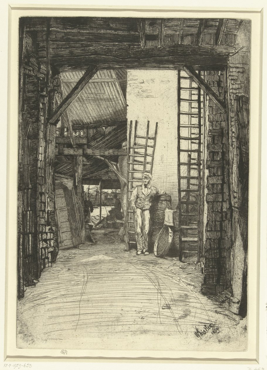 Kalkbrander Lime-brännaren Sexton etsningar av scener om Themsen och andra ämnen (serietitel) av James Abbott McNeill Whistler