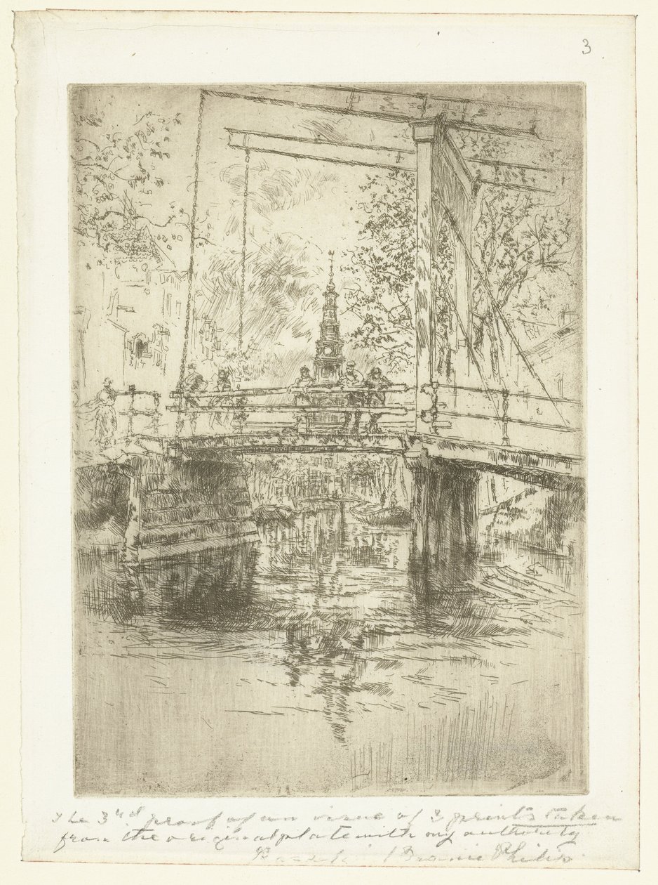 Liten vindbro i Amsterdam Little Drawbridge, Amsterdam av James Abbott McNeill Whistler