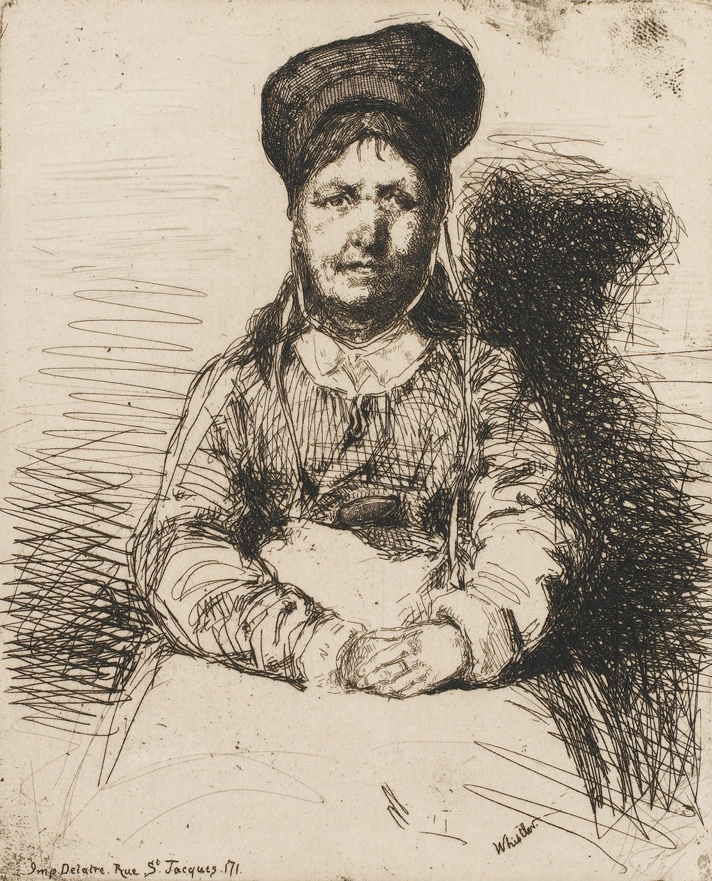 La Retameuse. En av de tolv etsningarna från naturen The French Set, 1858. av James Abbott McNeill Whistler