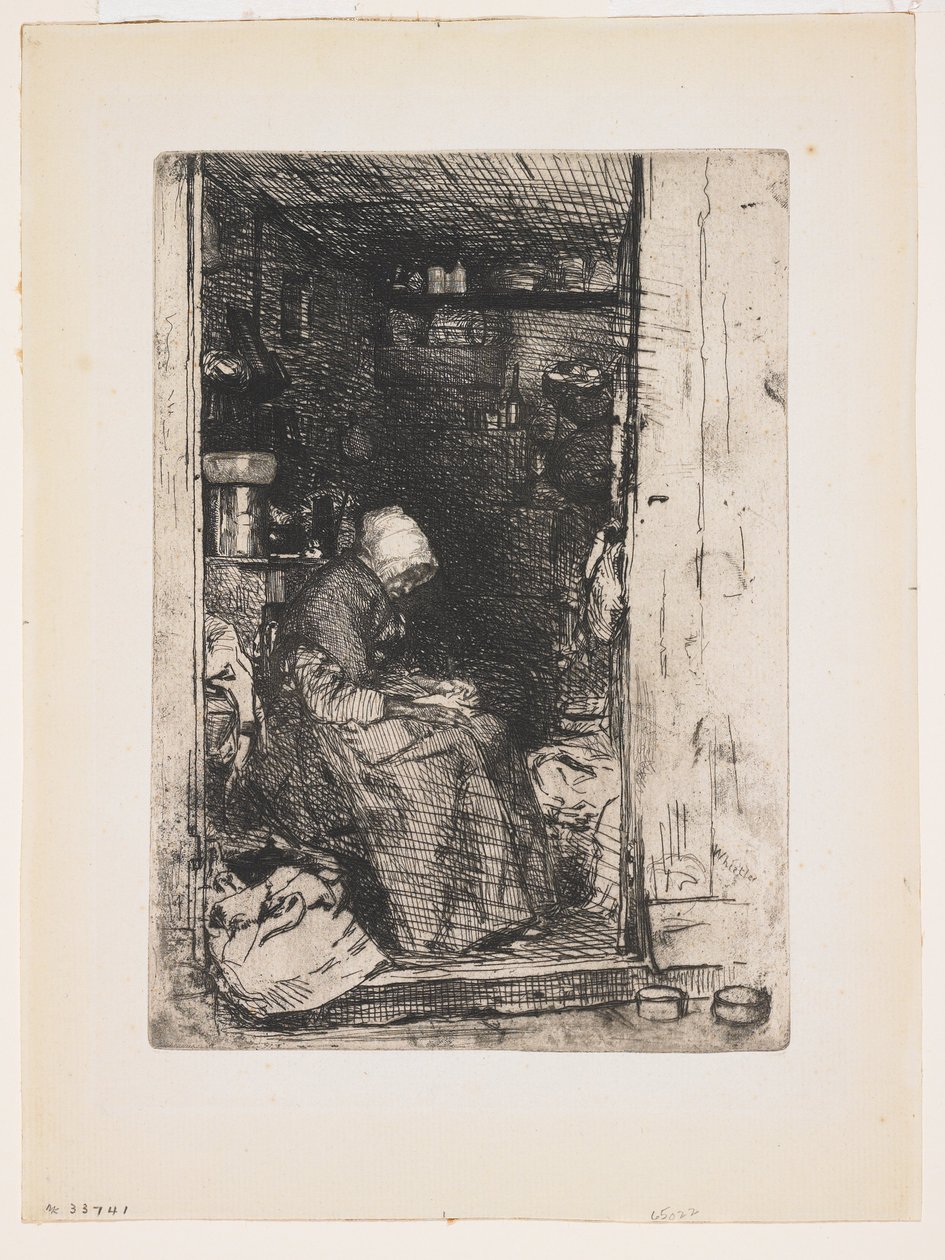 Den gamla trasiga kvinnan ur Tolv etsningar efter naturen av James Abbott McNeill Whistler
