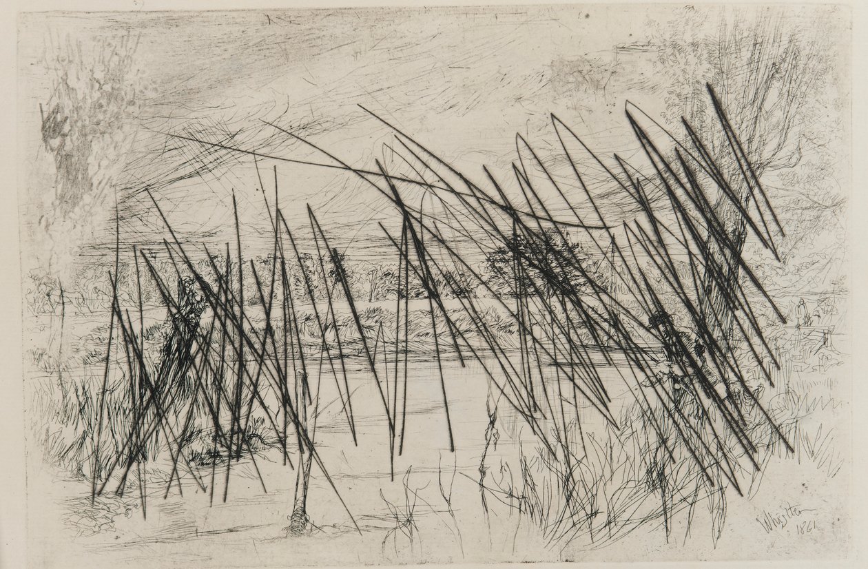 Landskap med en fiskare, 1861. av James Abbott McNeill Whistler