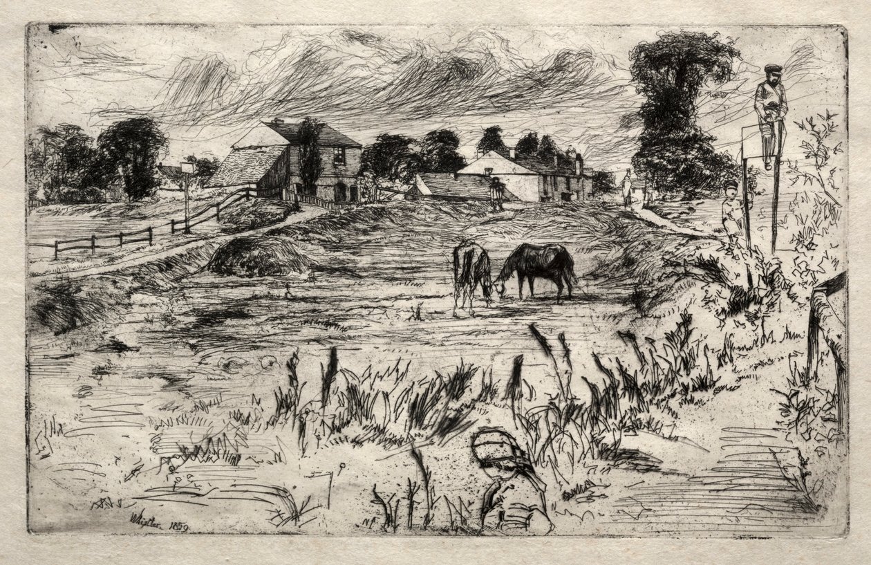 Landskap med hästen, 1859. av James Abbott McNeill Whistler