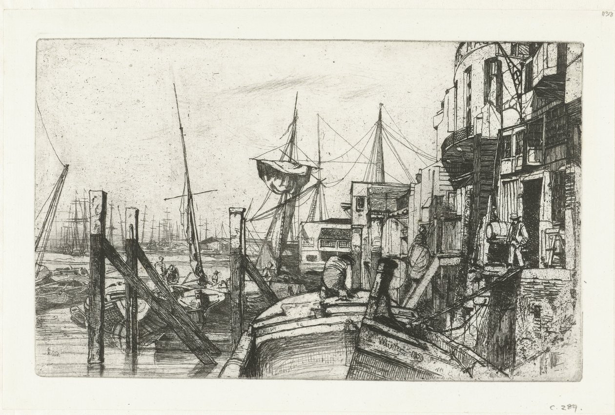 Limehouse Sexton etsningar av scener om Themsen och andra ämnen (serietitel) av James Abbott McNeill Whistler