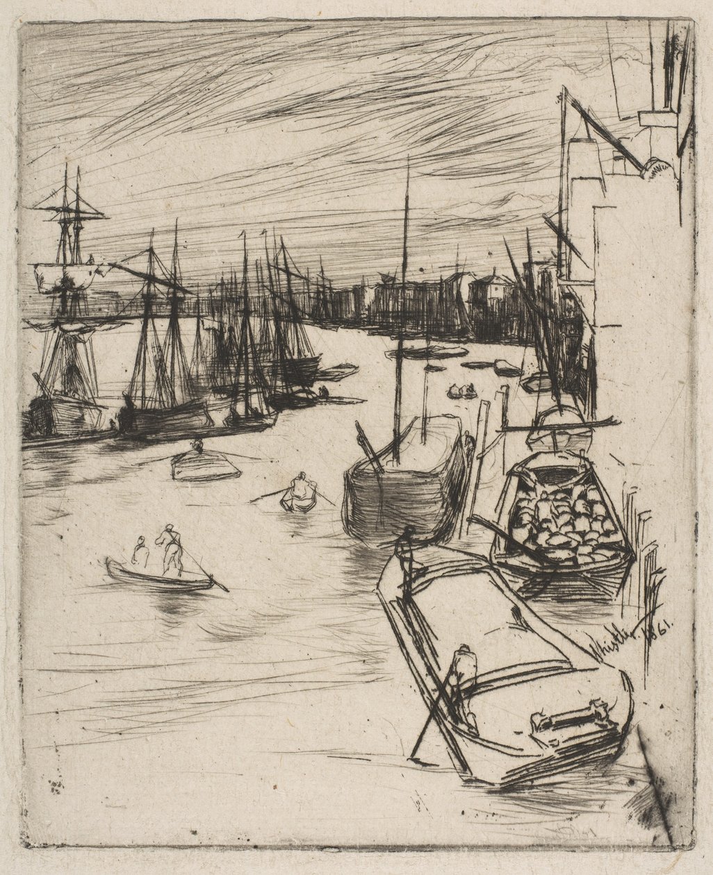 Little Wapping The Little Rotherhithe, 1861. av James Abbott McNeill Whistler
