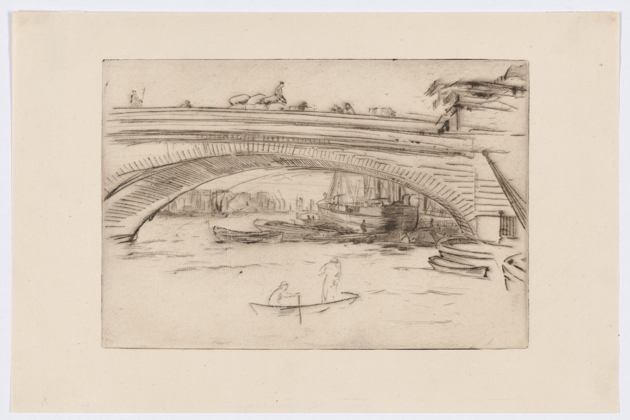 London Bridge, ca 1875 (torrnål; bläck på papper) av James Abbott McNeill Whistler