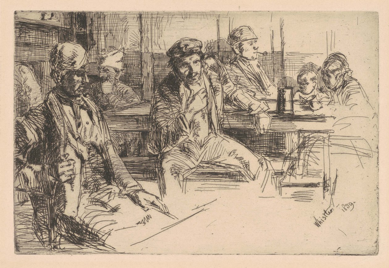 Longshoreman, 1859 (etsning och torrnål på lagt papper) av James Abbott McNeill Whistler