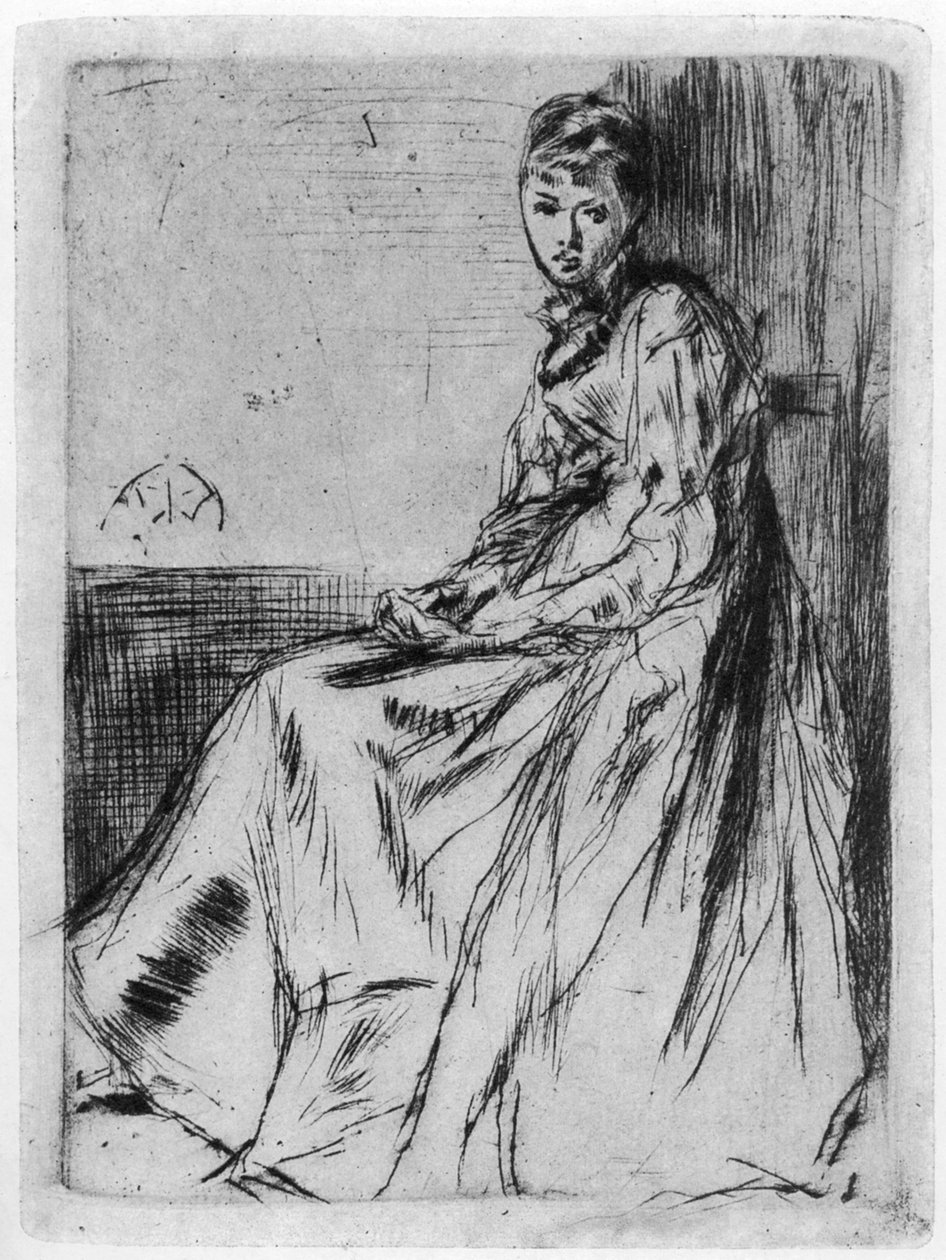 Maude, sittande, 1800-talet 1904. av James Abbott McNeill Whistler