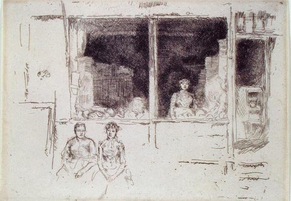 Melonbutik, Houndsditch av James Abbott McNeill Whistler