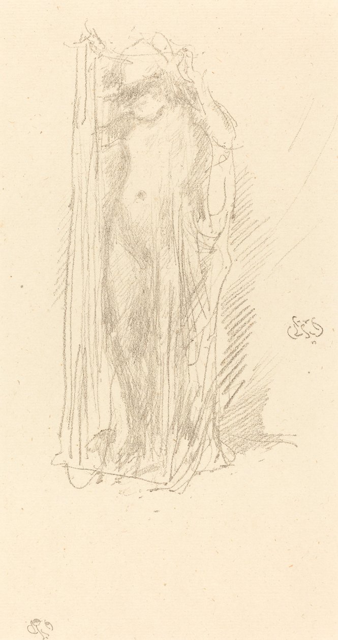Modell Drapering, c. 1889. av James Abbott McNeill Whistler