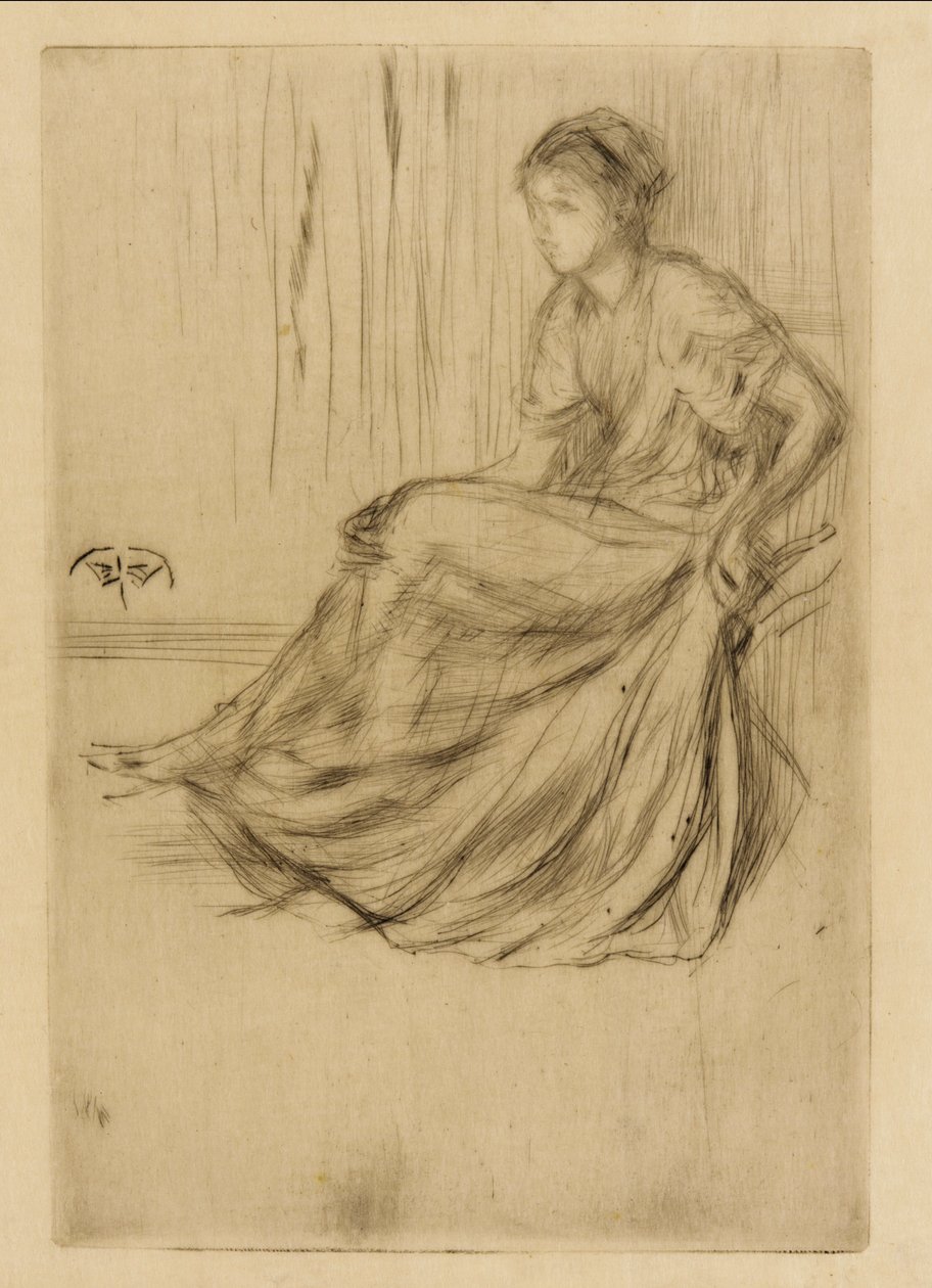 Modell sittande, 1873. av James Abbott McNeill Whistler