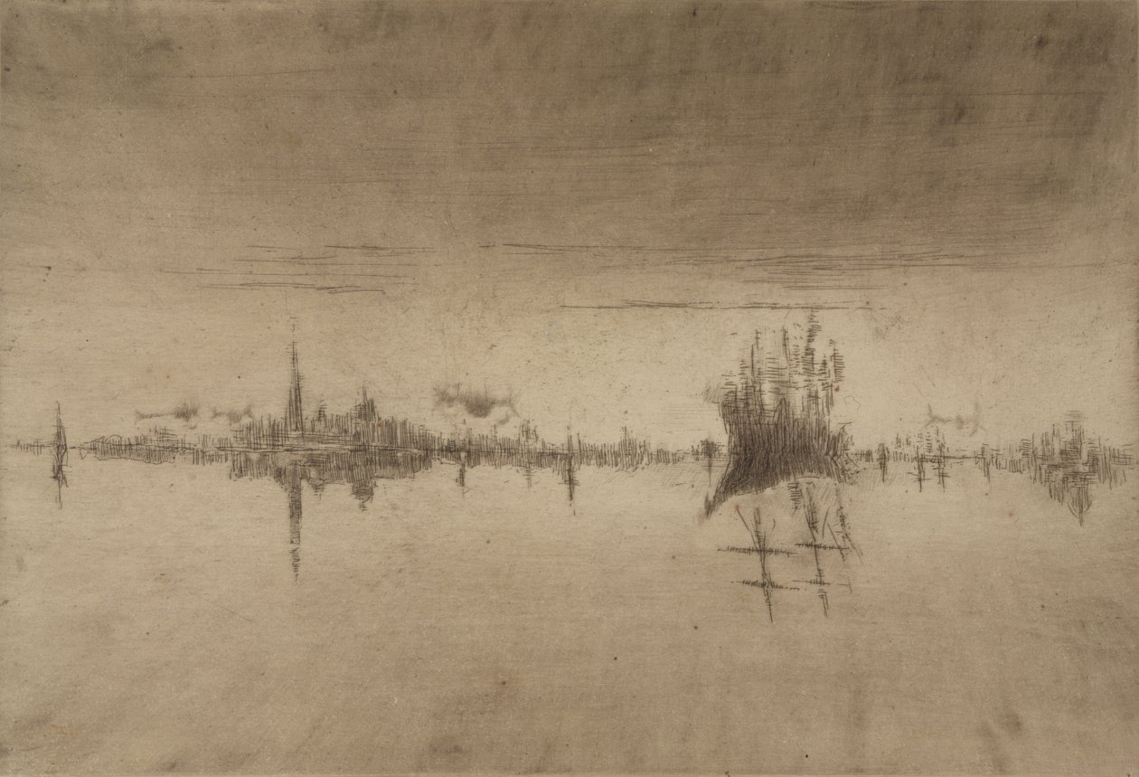 Nocturne, 1879-80 (etsning och torrnål) av James Abbott McNeill Whistler