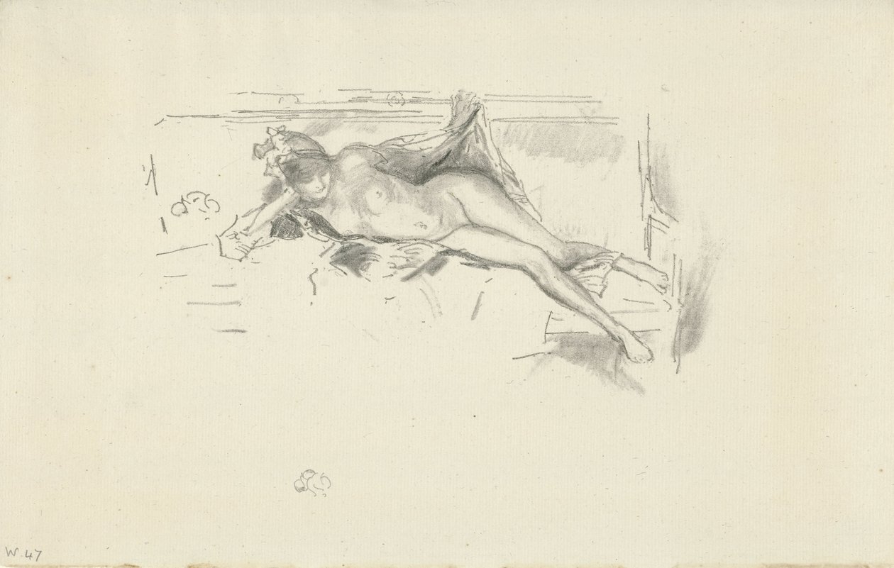 Liggande nakenmodell av James Abbott McNeill Whistler