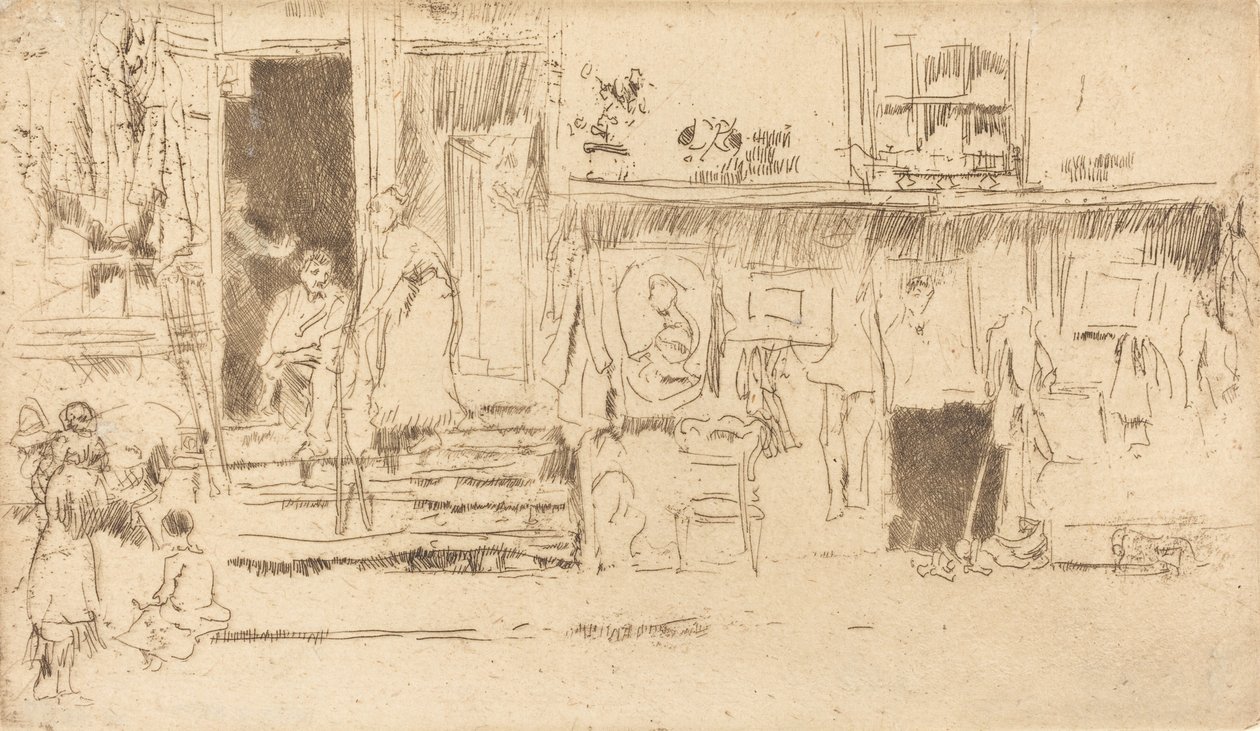 Gammal klädesaffär, nr.II, ca. 18841886. av James Abbott McNeill Whistler