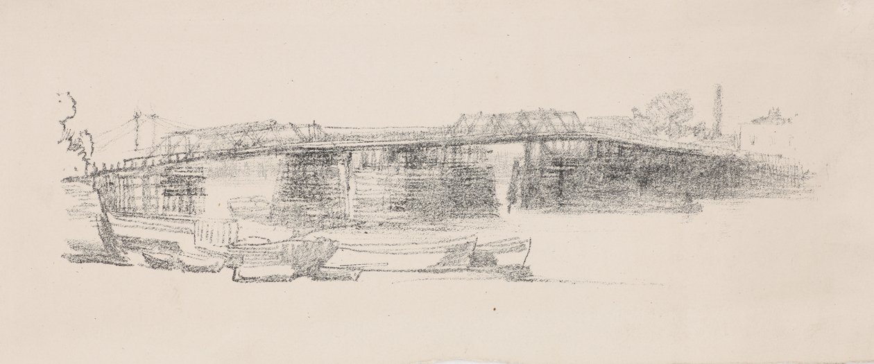 Old Battersea Bridge, nr 2, 1878-1879. av James Abbott McNeill Whistler