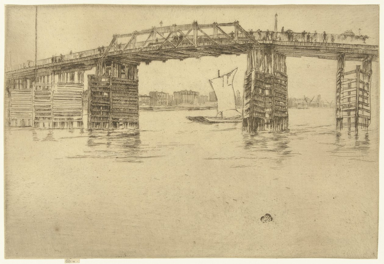 Gamla Battersea-bron av James Abbott McNeill Whistler