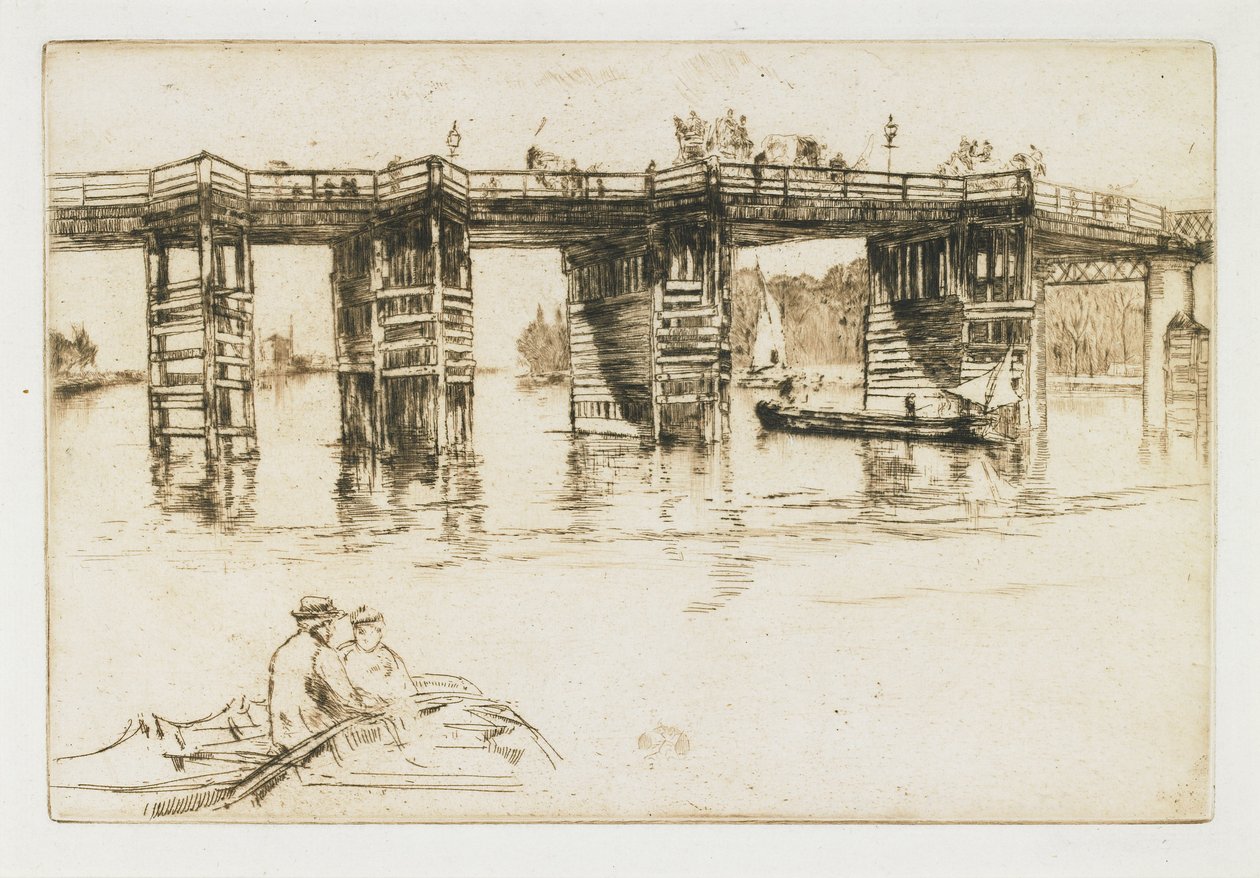 Gamla Putney Bridge av James Abbott McNeill Whistler