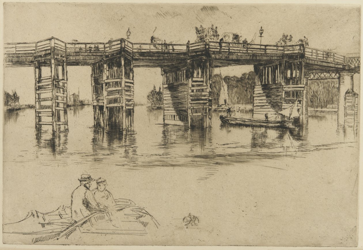 Gamla Putney Bridge av James Abbott McNeill Whistler
