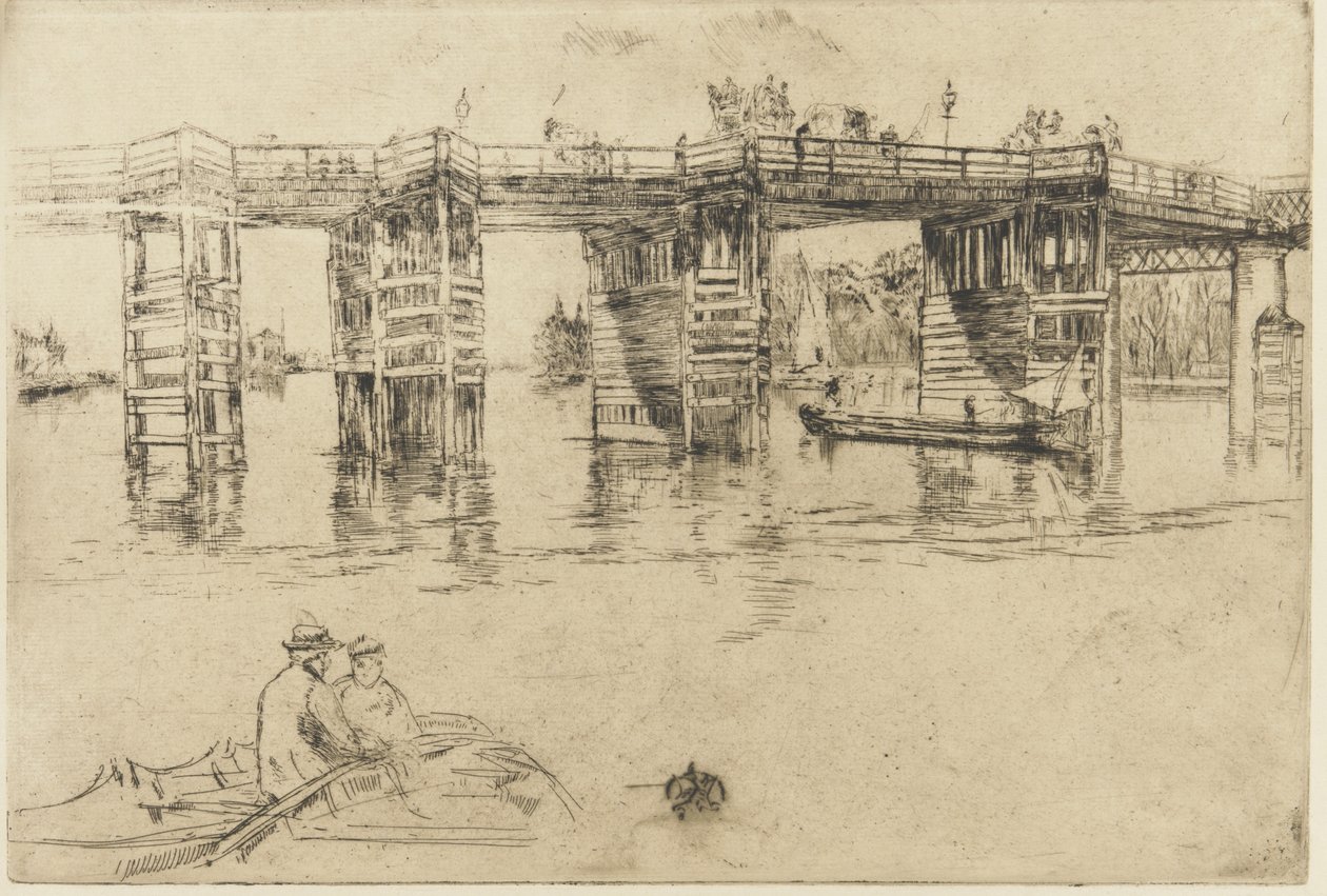 Gamla Putney Bridge av James Abbott McNeill Whistler