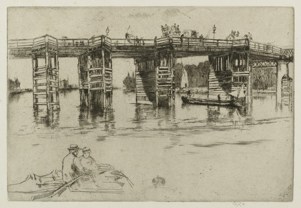 Gamla Putney Bridge av James Abbott McNeill Whistler
