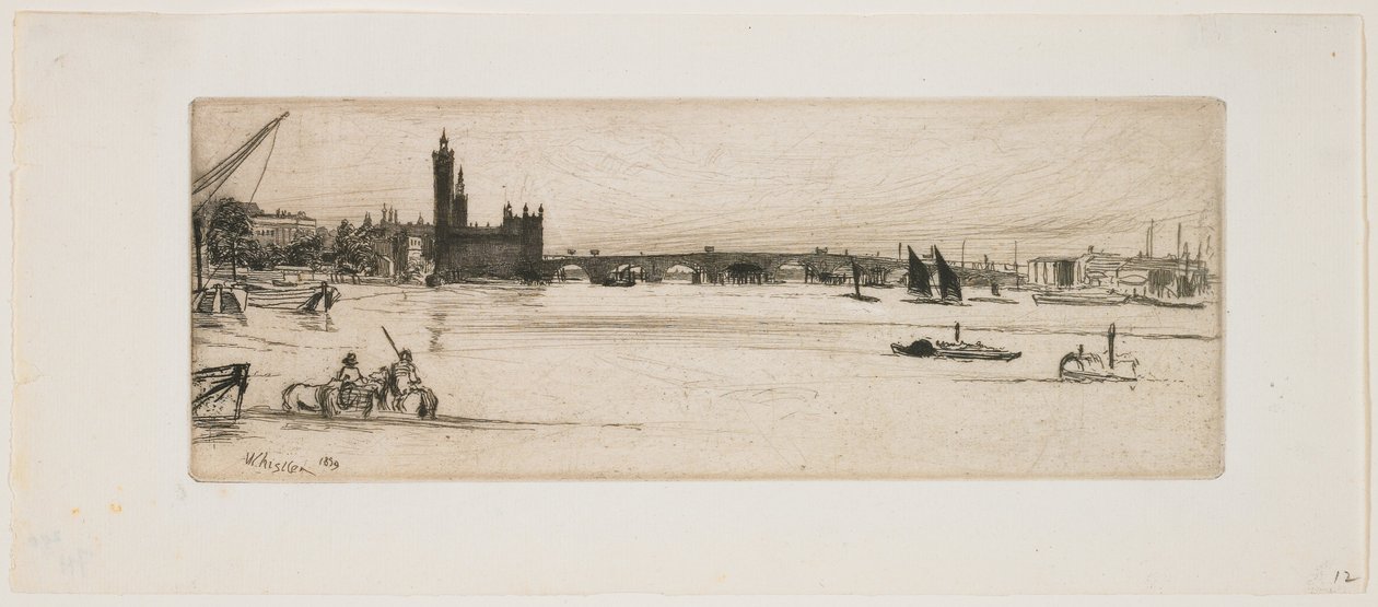 Gamla Westminster Bridge av James Abbott McNeill Whistler