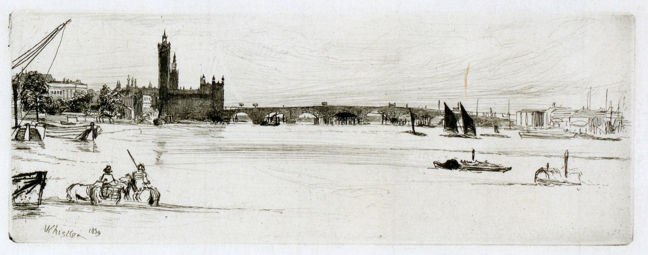 Gamla Westminster Bridge av James Abbott McNeill Whistler