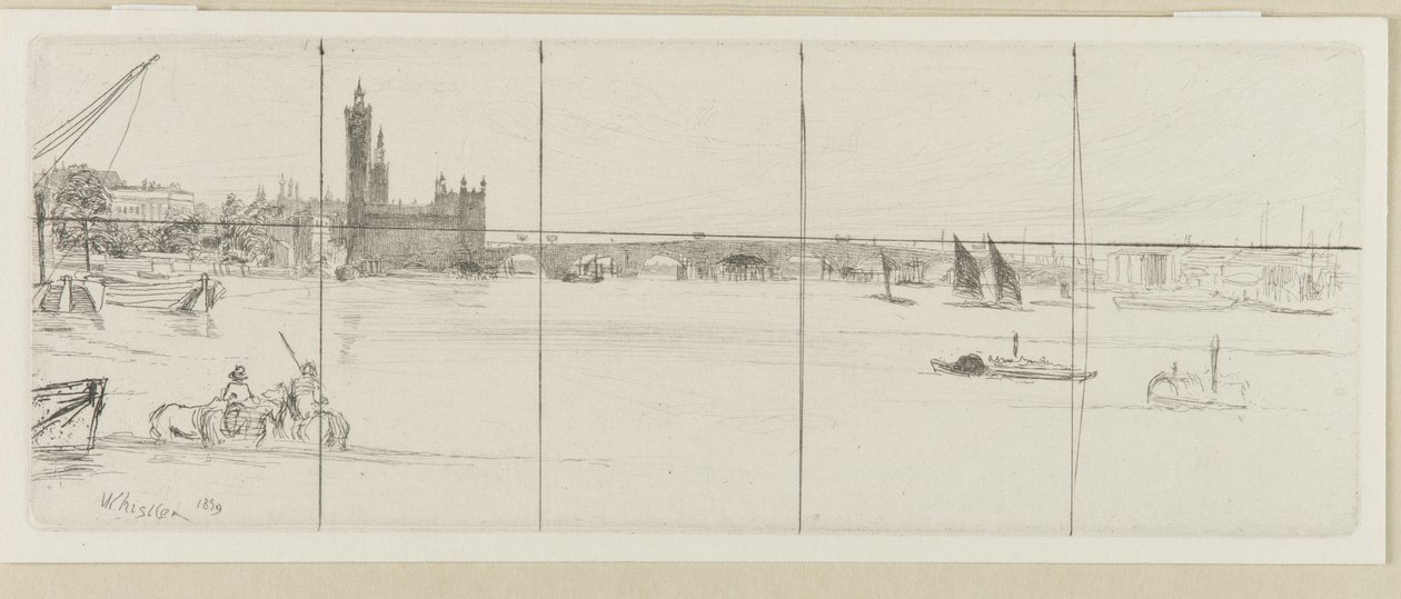 Old Westminster Bridge, 1859. av James Abbott McNeill Whistler