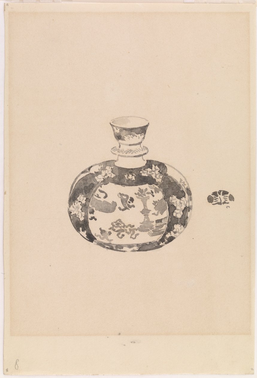 Oviform ingefärsburk med klockformad lock, 1878. av James Abbott McNeill Whistler