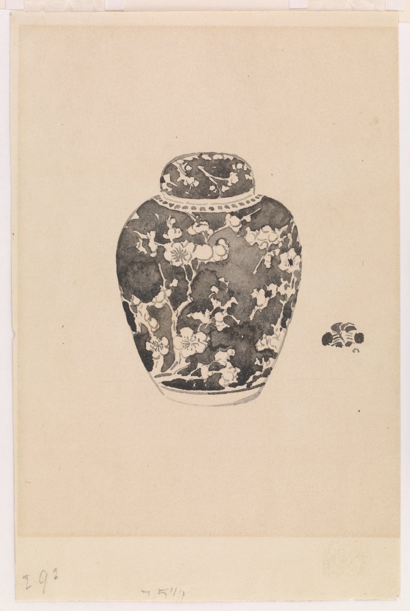 Oviform ingefärsburk med klockformat lock, 1878. av James Abbott McNeill Whistler