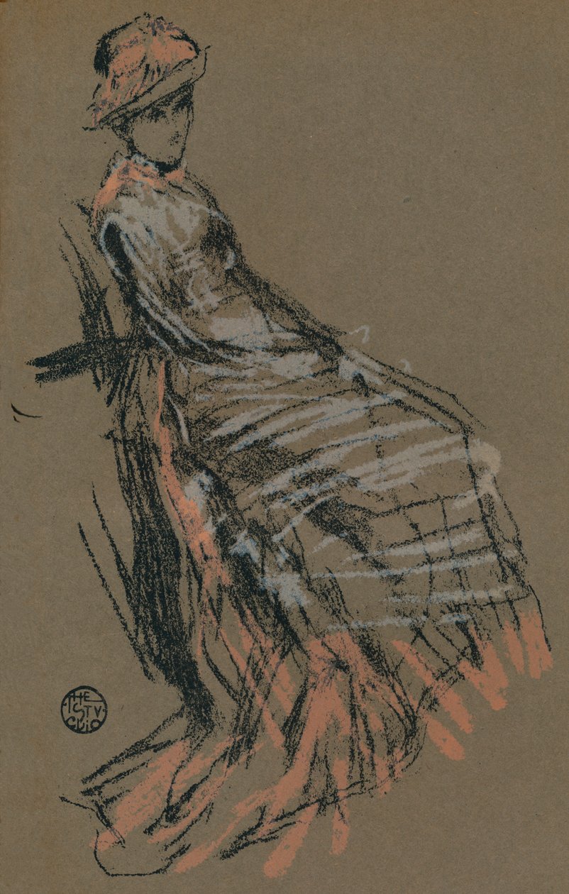 Porträttstudie i pastell, c1800-talet, 1903 av James Abbott McNeill Whistler