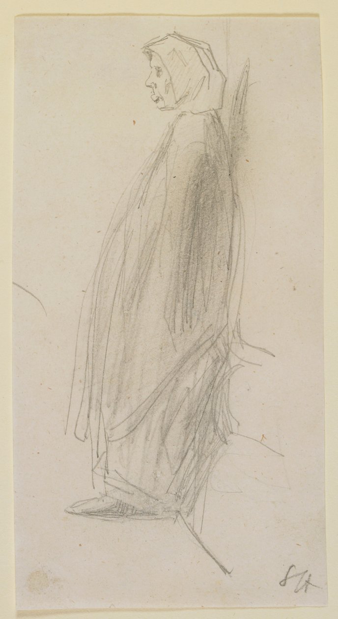 Profilskiss av en gammal kvinna stående, 1858. av James Abbott McNeill Whistler