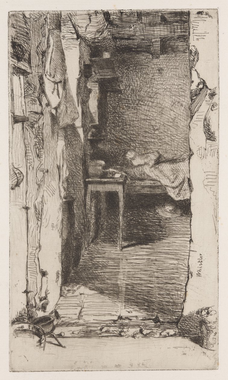 Lumplockare, Quartier Mouffetard, Paris av James Abbott McNeill Whistler