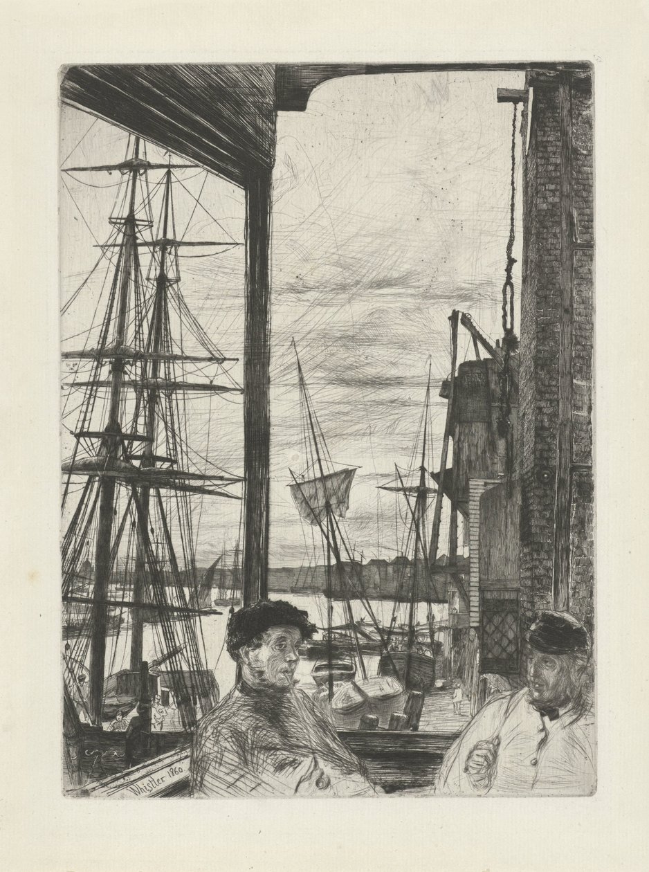 Rotherhithe Sexton etsningar av scener om Themsen och andra ämnen (serietitel) av James Abbott McNeill Whistler