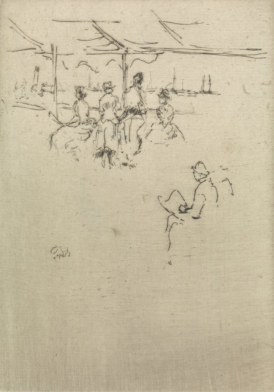 Ryde Pier, from a set of twelve etchings entitled The Naval Review, 1887  av James Abbott McNeill Whistler
