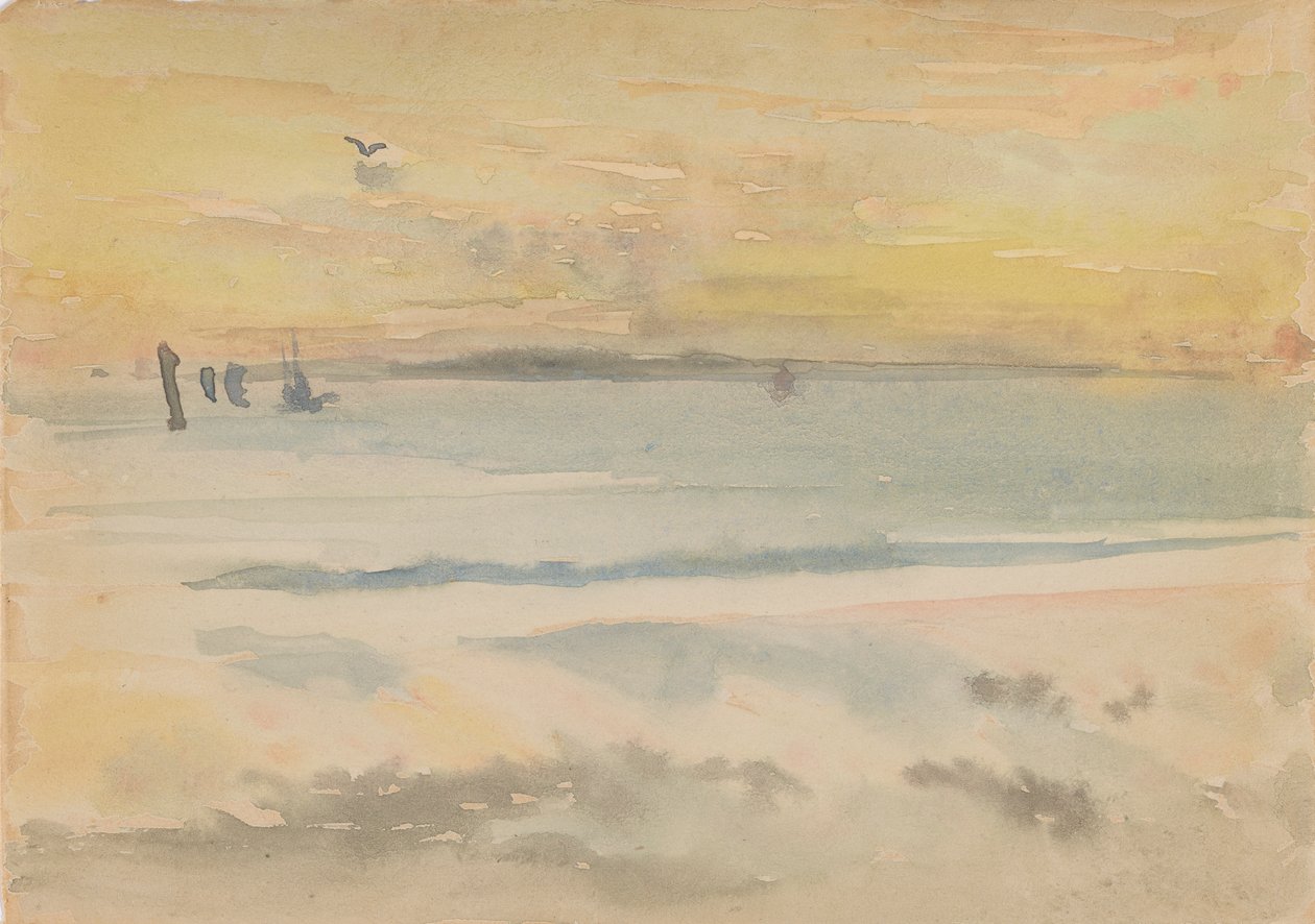 St. Ives: Solnedgång, 1883-1884. av James Abbott McNeill Whistler