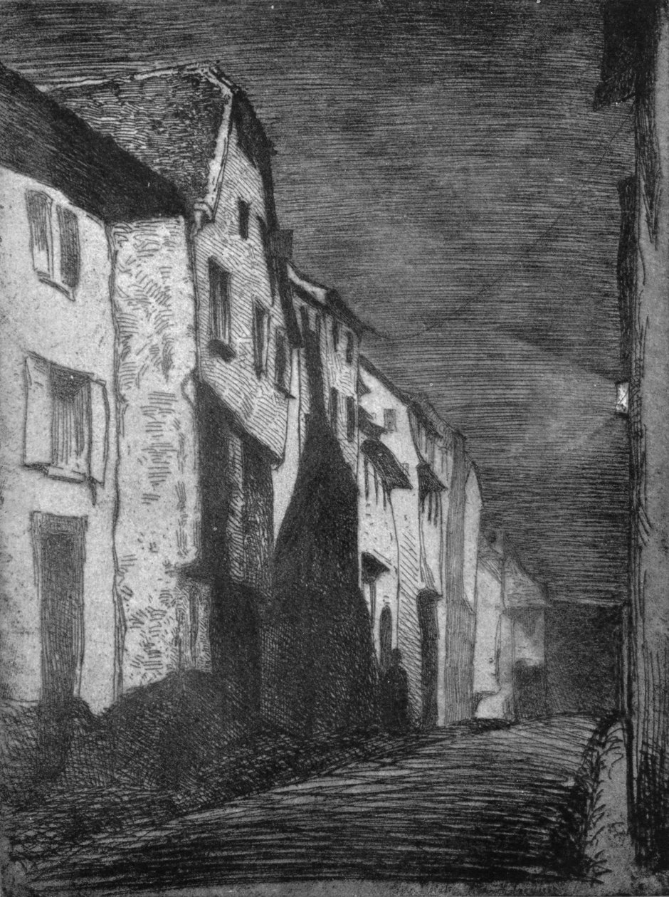 Street at Saverne, 1858, 1903 av James Abbott McNeill Whistler