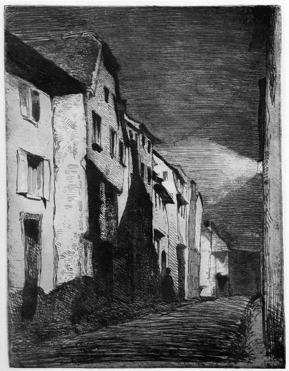 Gatan i Saverne, 1800-talet 1904. av James Abbott McNeill Whistler