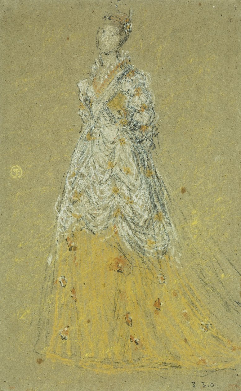 Studie för "Symphony in Flesh Color and Pink" av James Abbott McNeill Whistler