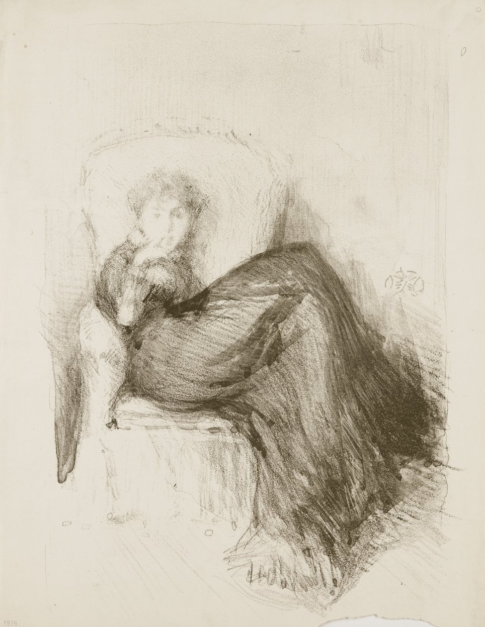 Studie: Maud Sittande, 1878 av James Abbott McNeill Whistler