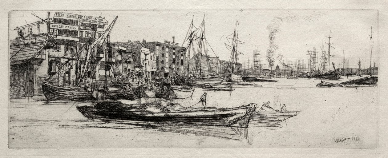 Thames Warehouse, 1871. av James Abbott McNeill Whistler