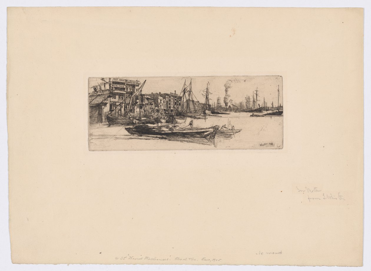 Thames lagerlokaler av James Abbott McNeill Whistler
