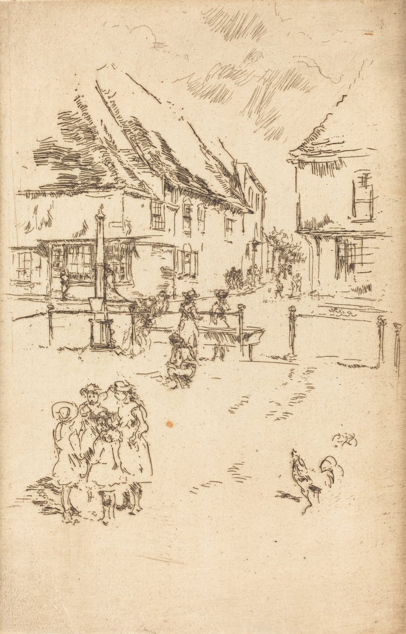 Hanen och pumpen, c. 1887. av James Abbott McNeill Whistler
