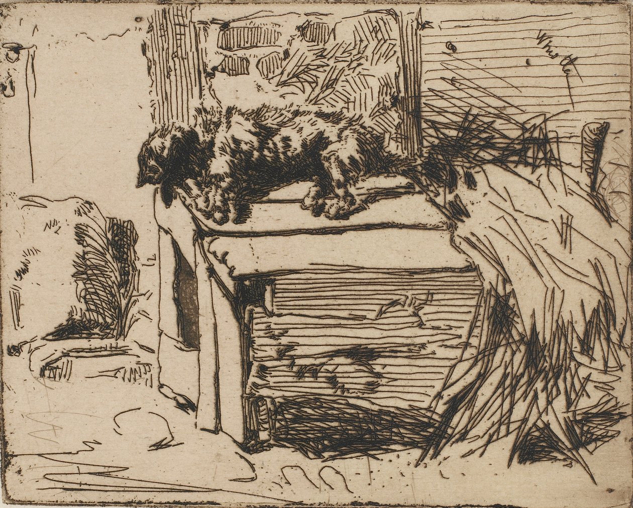 Hunden på kenneln, 1858. av James Abbott McNeill Whistler