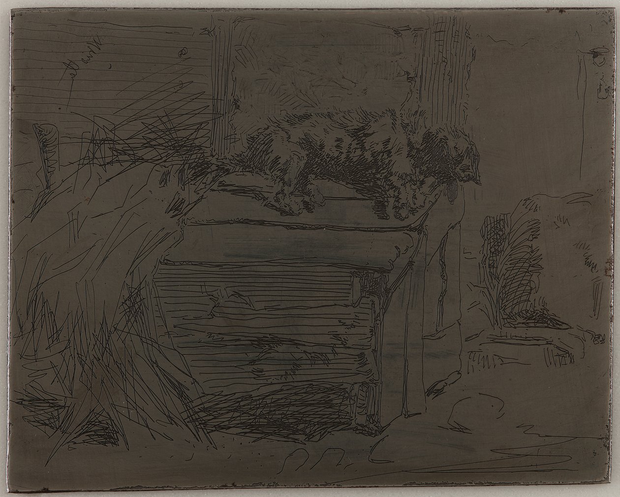 Hunden på kenneln, 1858. av James Abbott McNeill Whistler