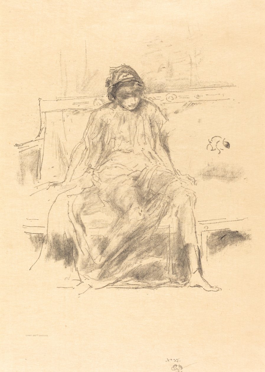 Den draperade figuren, sittande, 1893. av James Abbott McNeill Whistler