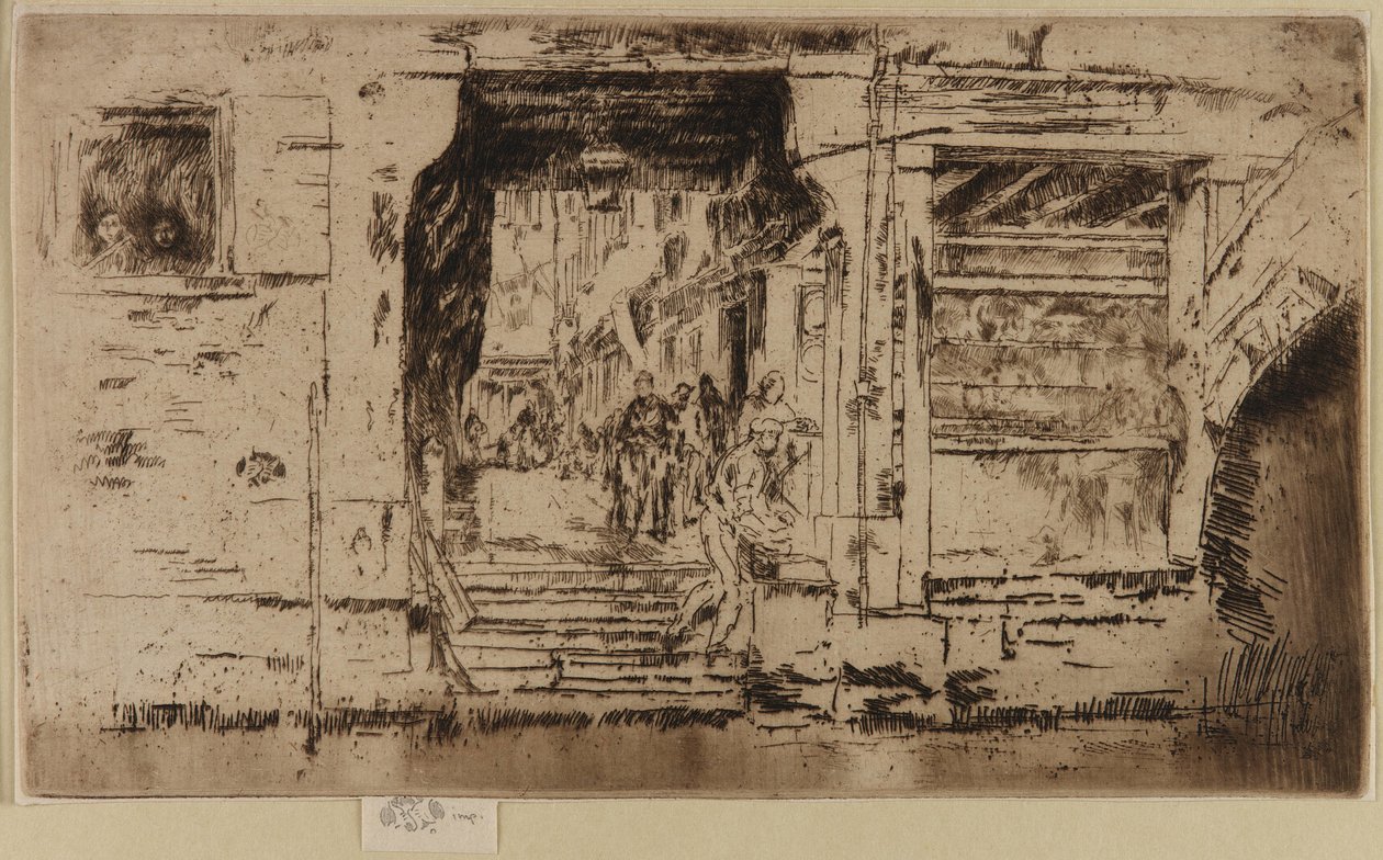 Fiskaffären, Venedig, 1879-1880. av James Abbott McNeill Whistler