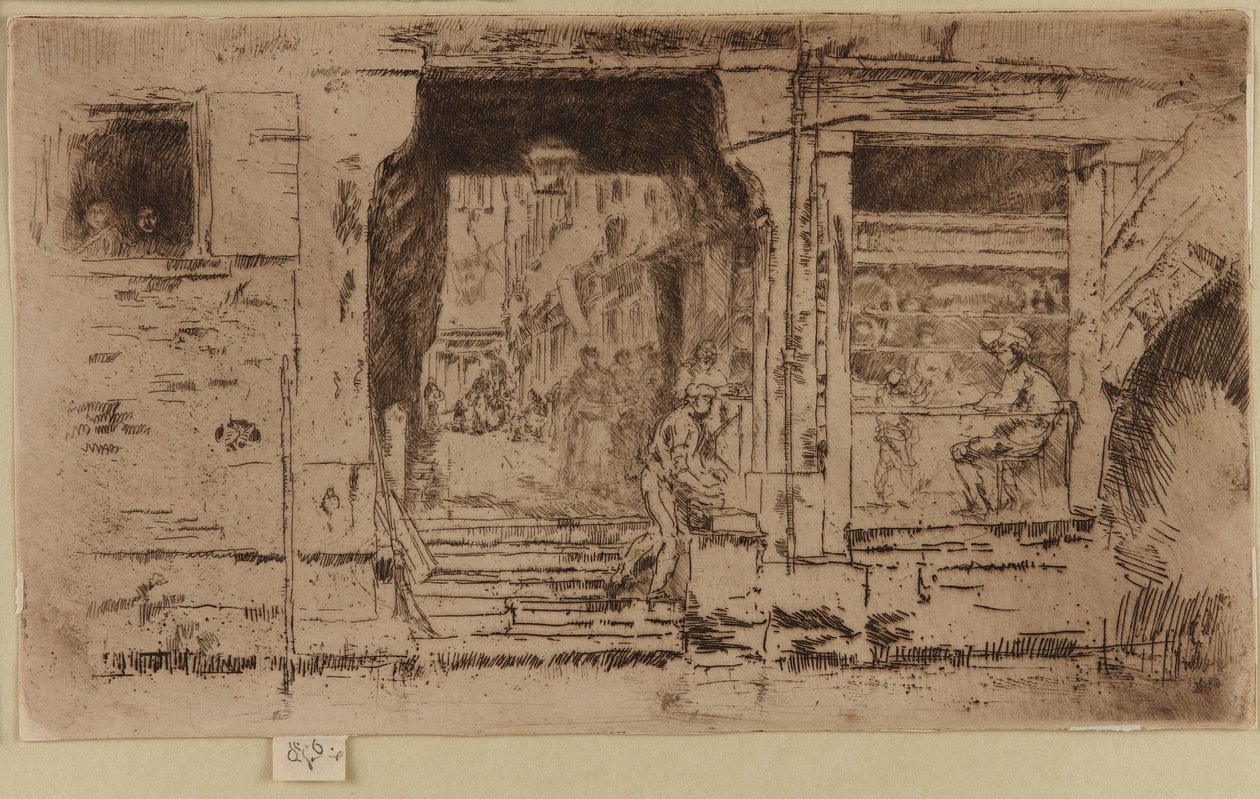 Fiskaffären, Venedig, 1879-1880. av James Abbott McNeill Whistler