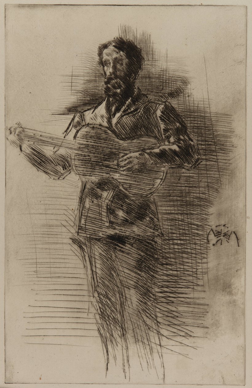 Gitarrspelaren M.W. Ridley, 1875. av James Abbott McNeill Whistler