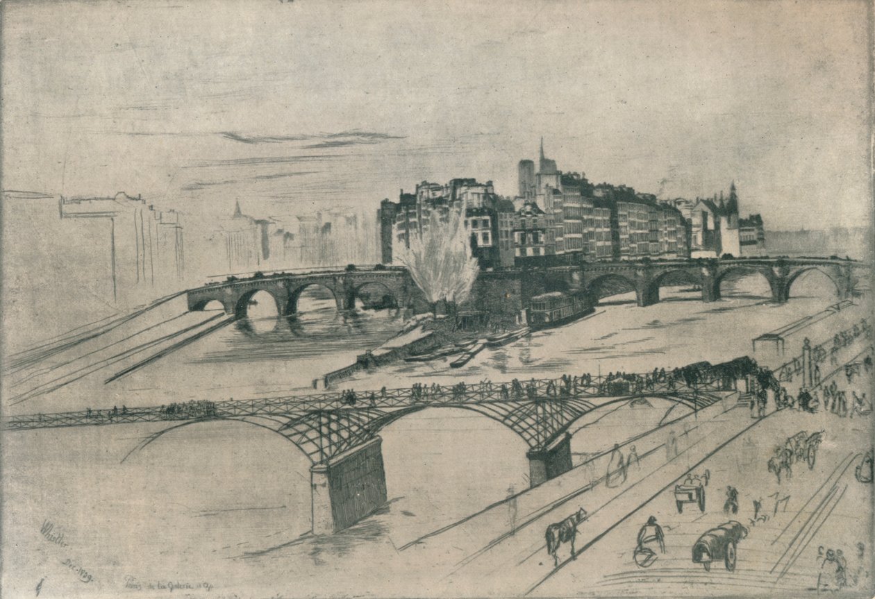 Isle De La Cite, Paris, 1859, 1904 av James Abbott McNeill Whistler